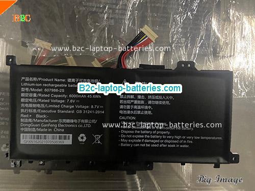 GANFENG 607986-2S Battery 6000mAh, 45.6Wh  7.6V Black Li-ion