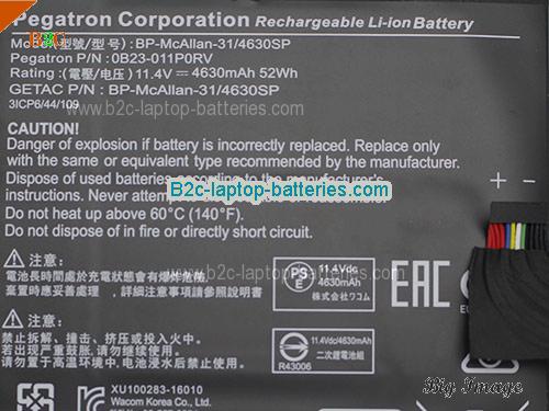  image  for 3ICP644109 Battery, $72.18, ACER 3ICP644109 batteries Li-ion 11.4V 4630mAh, 52Wh  Black