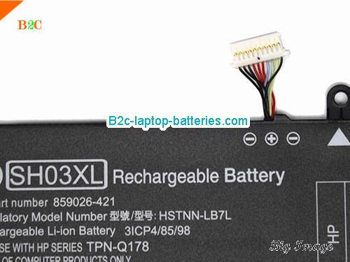  image  for 859026-421 Battery, $42.29, HP 859026-421 batteries Li-ion 11.55V 5020mAh, 57.9Wh  Black